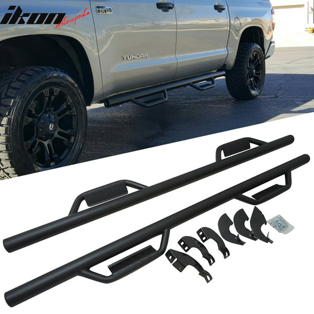 For 07-19 Toyota Tundra Double Cab 4" Black S/S Side Step Bars Running Boards